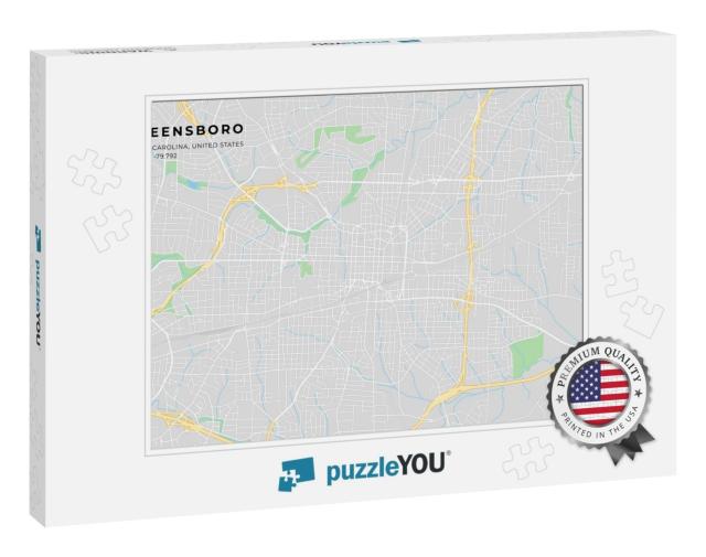Printable Street Map of Greensboro Including Highways, Ma... Jigsaw Puzzle