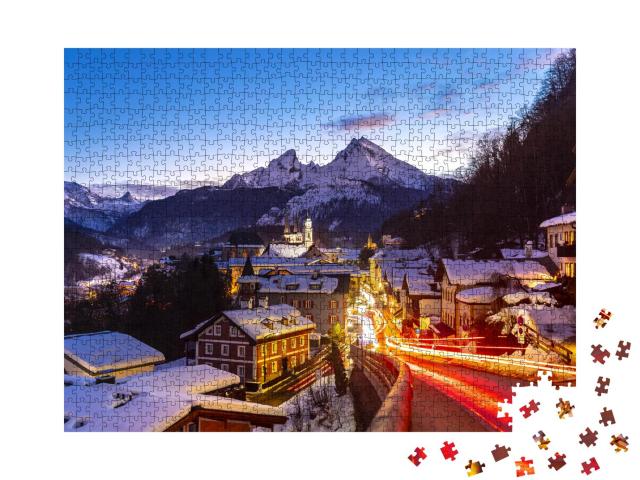 Puzzle 1000 Teile „Berchtesgaden, im Hintergrund der Watzmann“