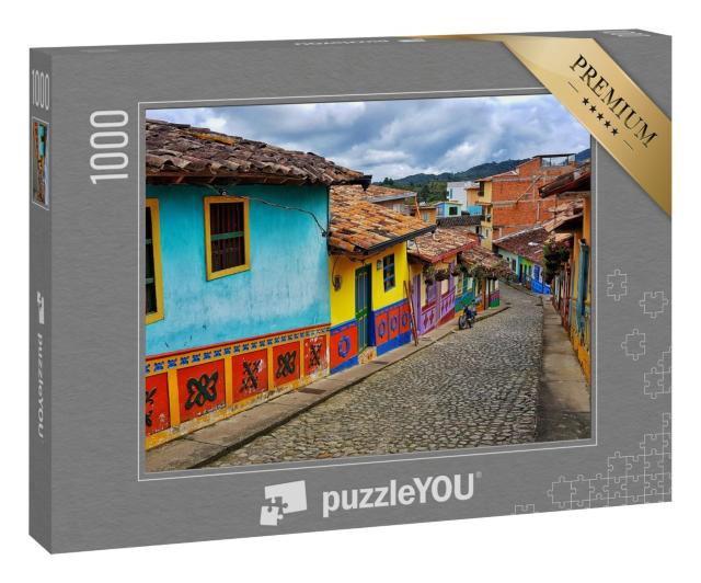 Puzzle „Ansicht von Guatapé Kolumbien, farbige Fassaden und Traditon“