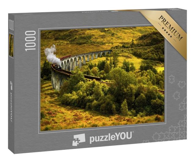Puzzle 1000 Teile „Jacobite-Dampfzug auf dem alten Viadukt in Glenfinnan, Schottland“
