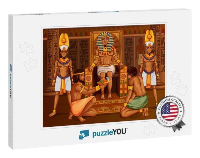 Vector Design of Egyptian Civilization King Pharaoh God o... Jigsaw Puzzle