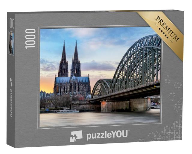 Puzzel 1000 stukjes „Dom van Keulen en Hohenzollernbrug aan de Rijn“