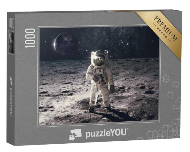 Puzzel 1000 stukjes „Een astronaut met een ruimteachtergrond“