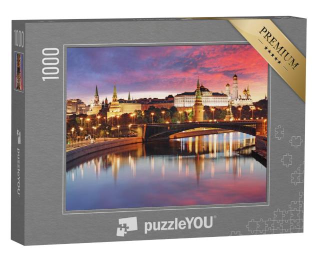 Puzzel 1000 stukjes „Moskou skyline bij zonsondergang“