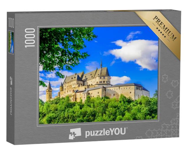 Puzzel 1000 stukjes „Kasteel Vianden en de stad Vianden, Luxemburg“