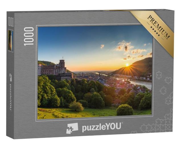 Puzzel 1000 stukjes „Stad Heidelberg met beroemde oude brug en kasteel Heidelberg“