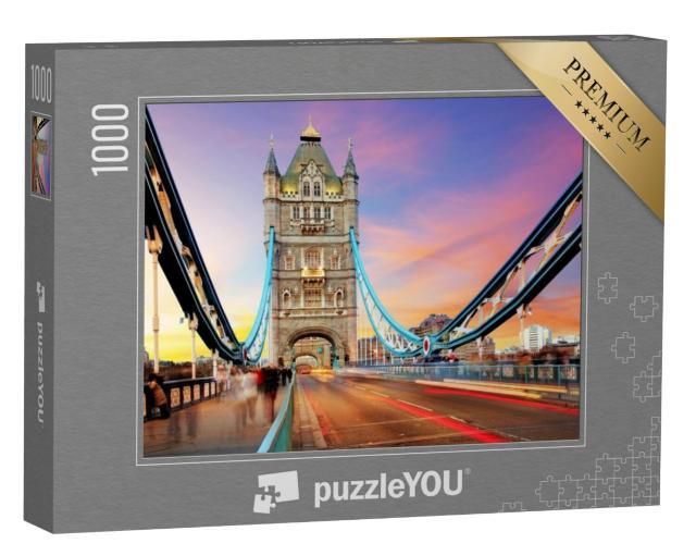 Puzzel 1000 stukjes „Avondlicht boven de Tower Bridge in Londen“