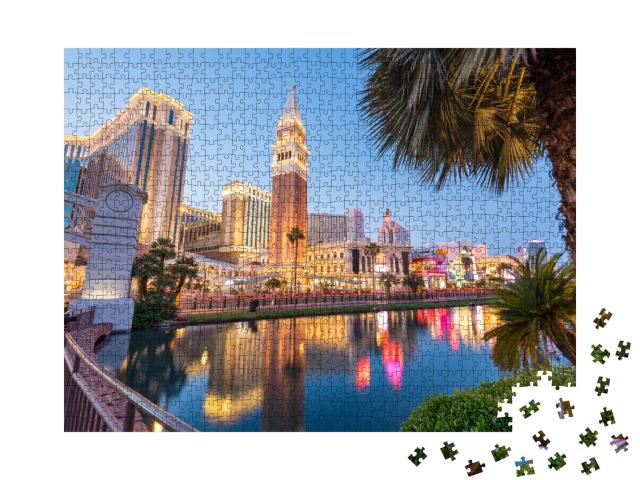 Puzzle 1000 Teile „Las Vegas-Strip in der Dämmerung.“
