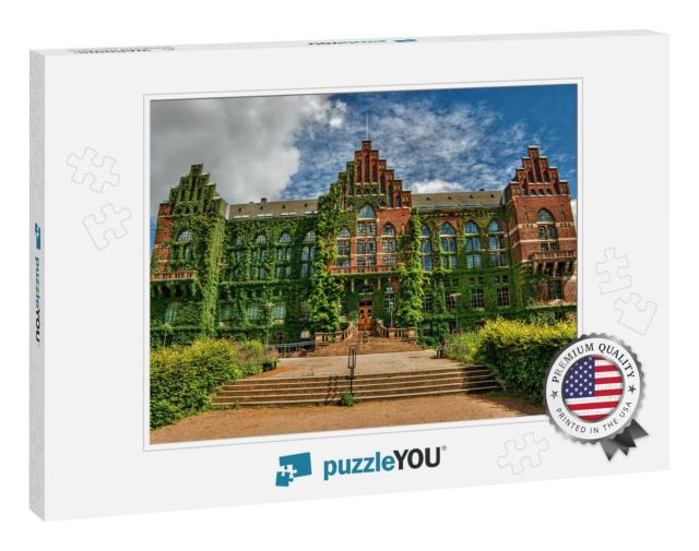 Facade of the University Library in Lund Sweden, Hdr-Tech... Jigsaw Puzzle