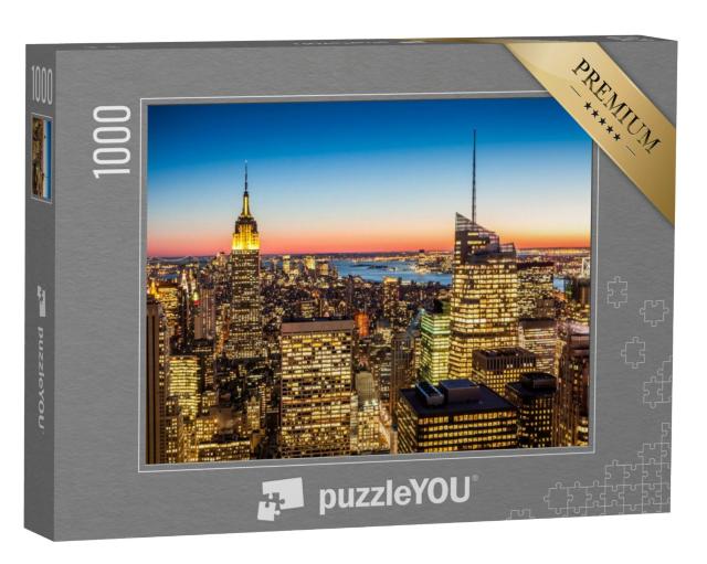 Puzzel 1000 stukjes „Zee van lichtjes in New York“