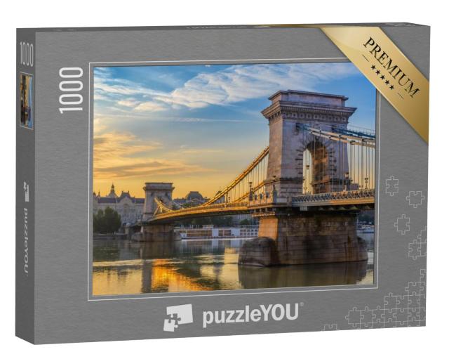 Puzzel 1000 stukjes „Zonsopgang bij de Kettingbrug in Boedapest, Hongarije“