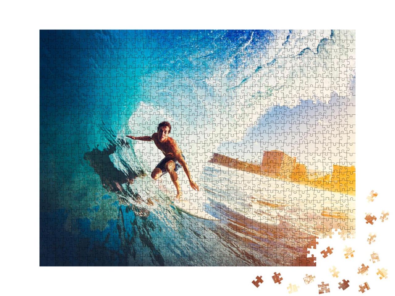 Puzzle 1000 Teile „Die perfekte Welle surfen“