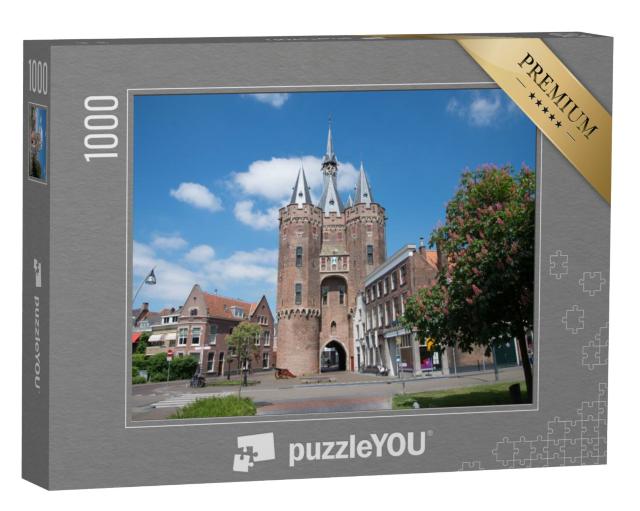 Puzzel 1000 stukjes „Historische poort Sassenpoort van de stad Zwolle, Nederland“