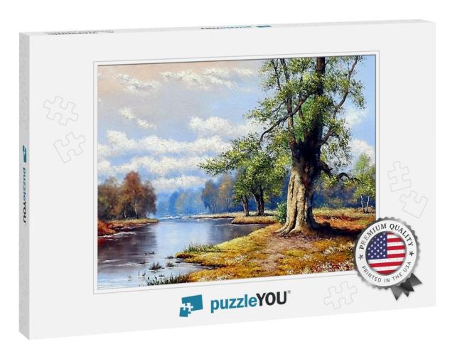 Fine Art, Landscape, River, Oil Paintings... Jigsaw Puzzle