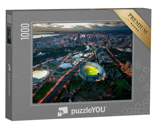 Puzzel 1000 stukjes „Avondsfeer boven Melbourne, Australië“