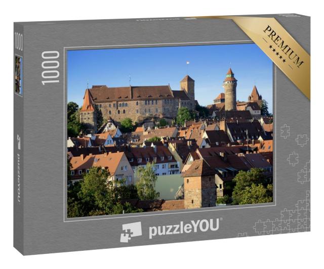 Puzzle 100 Teile „Burg Kaiserburg in Nürnberg in Bayern, Deutschland mit Altstadt im Sommer“