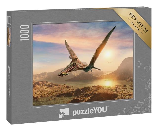 Puzzle 1000 Teile „Pterosaurier-Szene, 3D-Illustration“