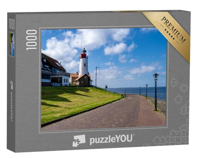 Puzzel 1000 stukjes „Vuurtoren van Urk op een zonnige dag in Nederland“