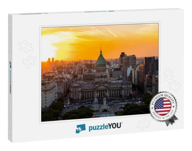 National Congress Building of Buenos Aires During Sunset... Jigsaw Puzzle