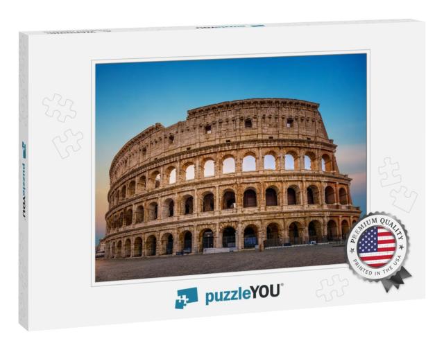 Ancient Colosseum in Rome. Famous Architecture in Italy... Jigsaw Puzzle