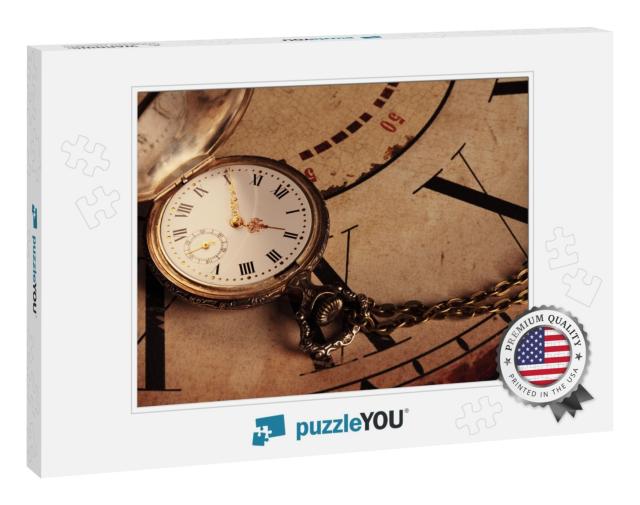 Background with Vintage Clocks... Jigsaw Puzzle
