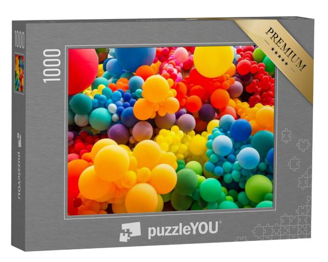 Puzzel 1000 stukjes „Regenboogkleuren: Ballonnen“