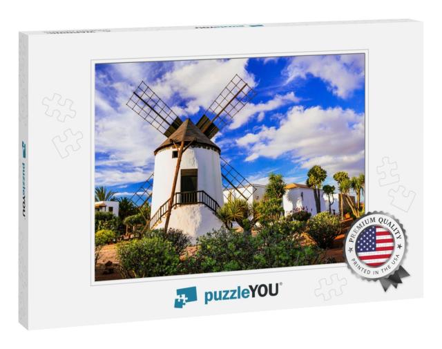 Landmarks of Fuerteventura - Traditional Windmill in Anti... Jigsaw Puzzle