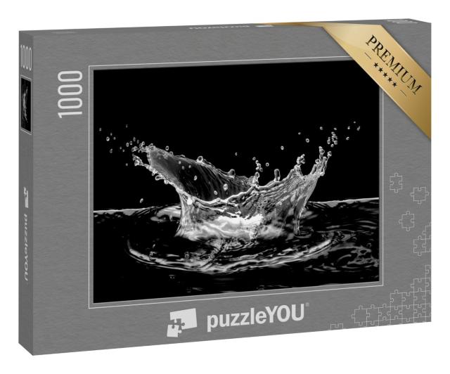 Puzzle „Wasserspritzer in schwarz-weiß“