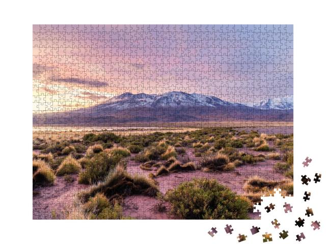 Puzzle 1000 Teile „Sonnenuntergang an der Laguna Hedionda, Bolivien“
