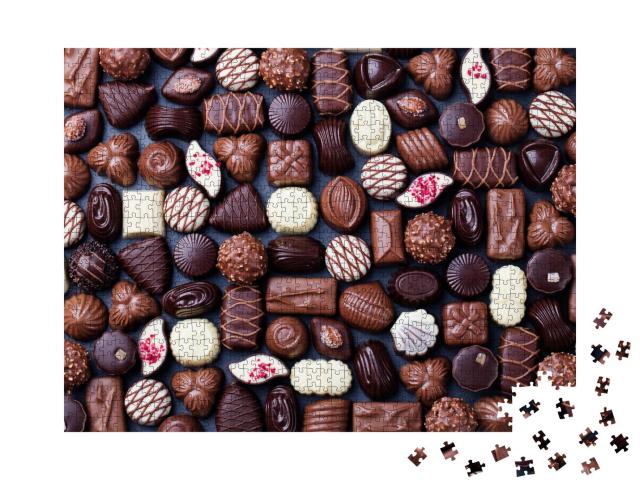 Puzzle 1000 Teile „Sortiment von feinen Schokoladenpralinen“