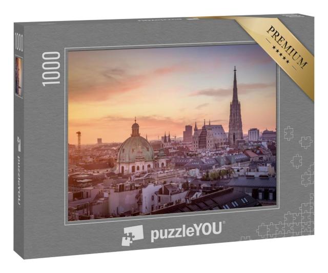 Puzzle 1000 Teile „Wiener Skyline mit Stephansdom, Österreich“