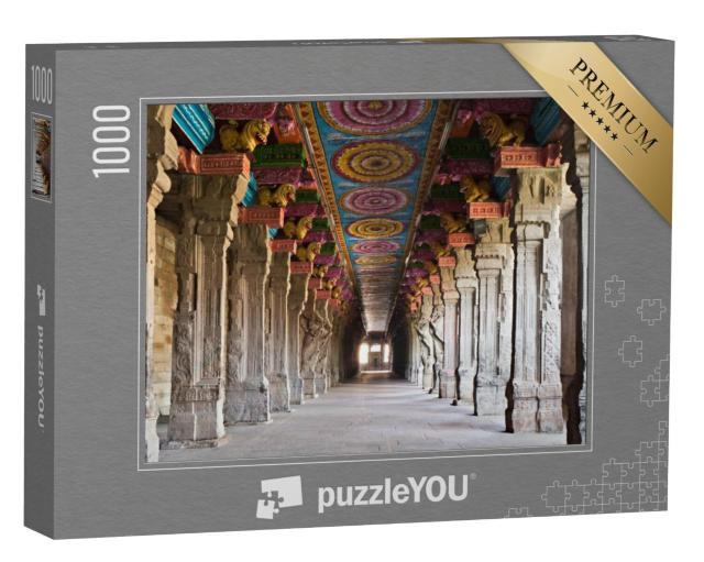 Puzzel 1000 stukjes „Het interieur van de hindoetempel Meenakshi in Madurai, India“