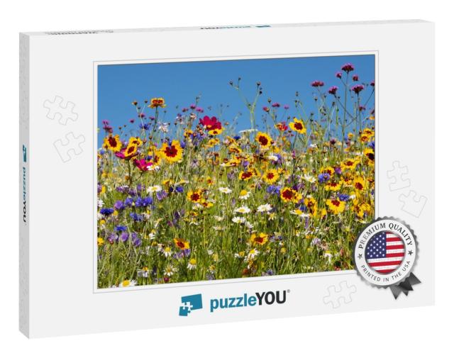 Colorful Wild Flowers Blooming Outside Savill Garden, Egh... Jigsaw Puzzle