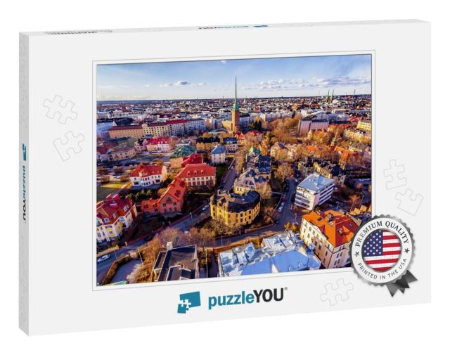 Aerial View of Beautiful City Helsinki At Spring. Blue Sk... Jigsaw Puzzle