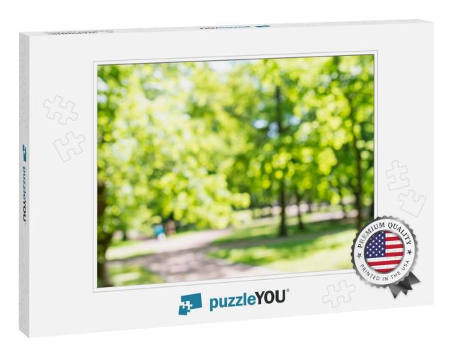 Abstract Blur City Park Bokeh Background. Blurred Image o... Jigsaw Puzzle