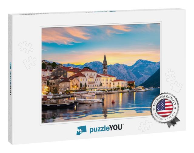 Historic City of Perast in the Bay of Kotor in Summer At... Jigsaw Puzzle