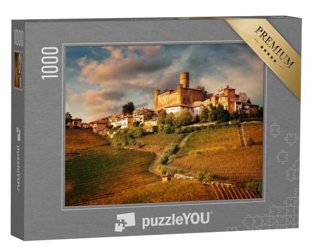 Puzzel 1000 stukjes „Castiglione Faletto, dorp in de wijnstreek Barolo, Langhe, Piemonte, Italië“