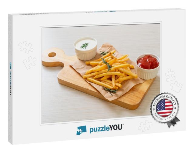 French Fries or Potato Chips with Sour Cream & Ketchup... Jigsaw Puzzle
