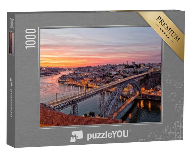 Puzzel 1000 stukjes „Avond Luis I brug, Porto, Portugal“