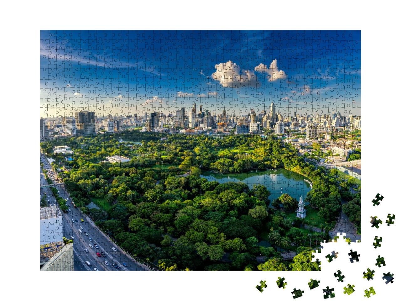 Puzzle 1000 Teile „Sonnenuntergng über Bangkok, Thailand“