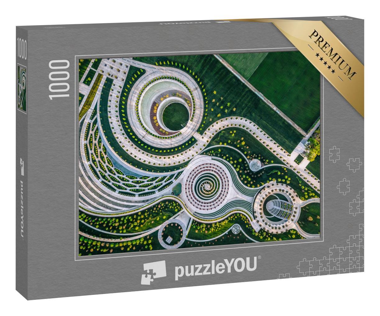 Puzzle 1000 Teile „Krasnodarer Stadtpark bei Sonnenuntergang, Russland“