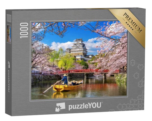 Puzzel 1000 stukjes „Kersenbloesems en kasteel in Himeji, Japan“