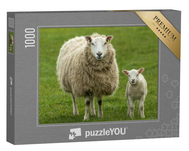 Puzzel 1000 stukjes „Oo met haar jonge lam“