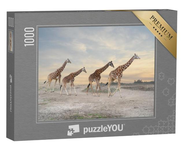 Puzzel 1000 stukjes „Kudde giraffen“