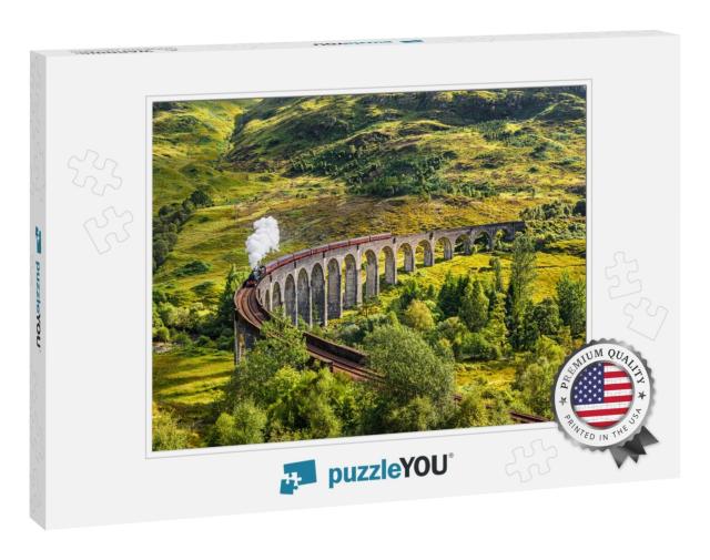 Glenfinnan Railway Viaduct in Scotland with the Jacobite... Jigsaw Puzzle