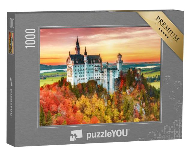 Puzzel 1000 stukjes „Kasteel Neuschwanstein in de herfst“