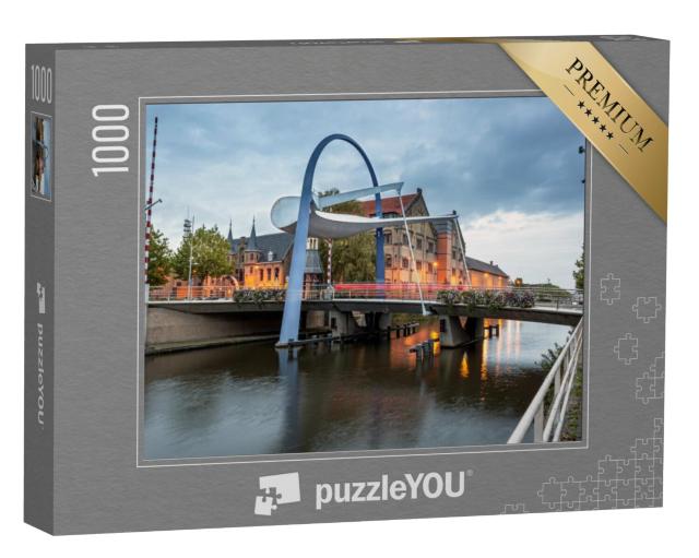 Puzzel 1000 stukjes „Basculebrug over een kanaal in Leeuwarden“