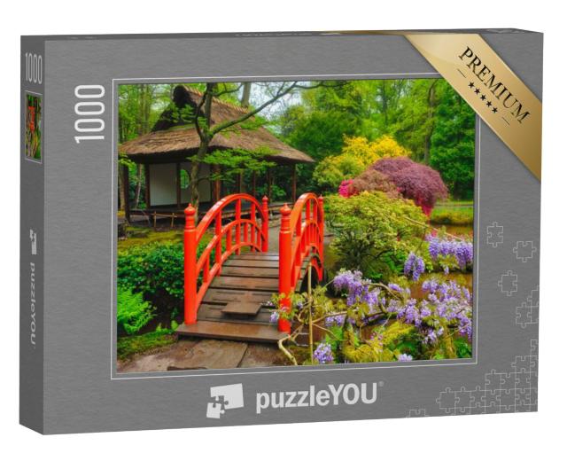 Puzzel 1000 stukjes „Bruggetje in de Japanse tuin, Park Clingendael, Den Haag“