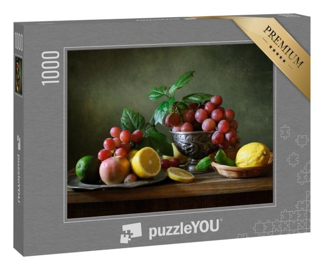 Puzzle 1000 Teile „Stillleben mit Obst, dekorativ angerichtet“