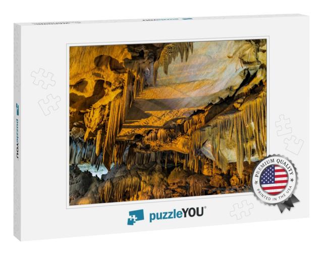 View At the Picturesque Rocks Formations in Crystal Cave... Jigsaw Puzzle